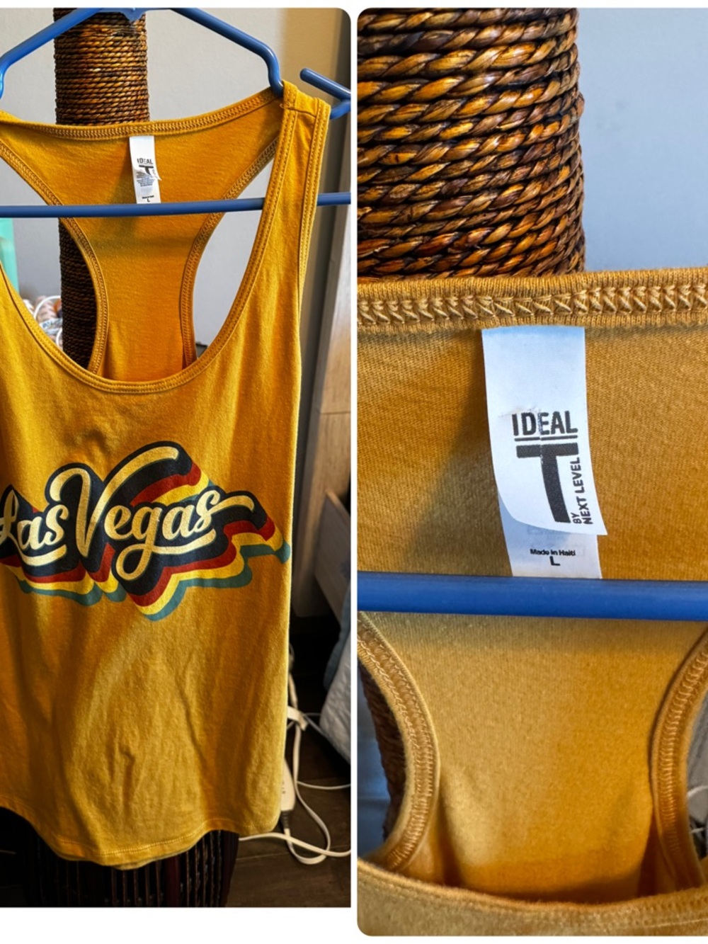 Ideal Next Level Mustard Yellow 'Las Vegas' Retro Tank